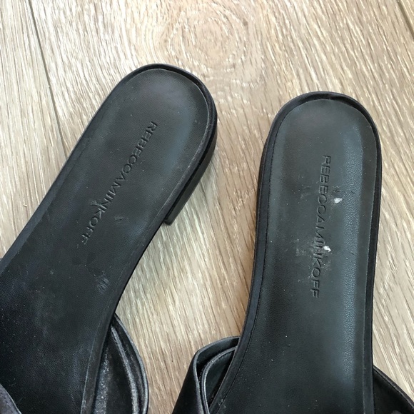 Rebecca Minkoff Bow Slip On Black Calista Sandals - Picture 4 of 6